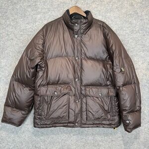Vintage Gap 100% Down Feather Puffer Jacket Mens Large Flap Utility Y2K Outdoor